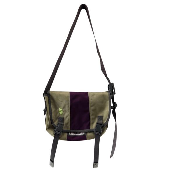 Timbuk2 Messenger Bag Travel Nylon Purple Tan Gray Unisex Normcore Organizer - Picture 1 of 10